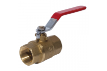 8mm ART50 DZR Brass 2 Piece Ball Valve Red Lever BSPT FxF PN40