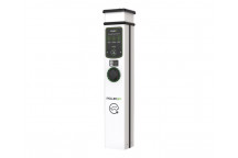 BasicCharge Smart EV Charging Pedestal - 1x up to 22kW 3PH Type 2 Socket - Grey