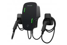 Zura Smart EV Charger - 2 x up to 7.4kW Type 2 5m Tethered - Black