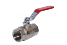 15mm ART40P Brass Ball Valve Red Lever BSPP Ends FxF