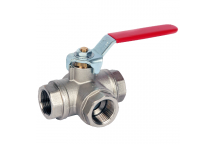 15mm ART70 Brass 3 Way L Port Ball Valve