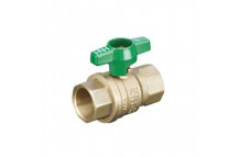 15mm 100TH DZR Brass Ball Valve Green T-Handle PN25