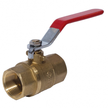 32mm ART50 DZR Brass 2 Piece Ball Valve Red Lever BSPT FxF PN40