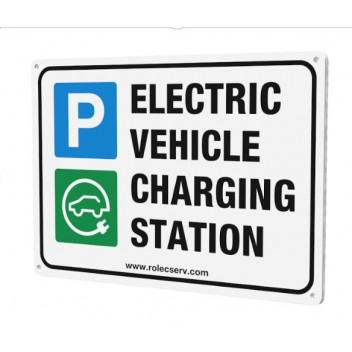 A3 Landscape Aluminium EV Parking Sign