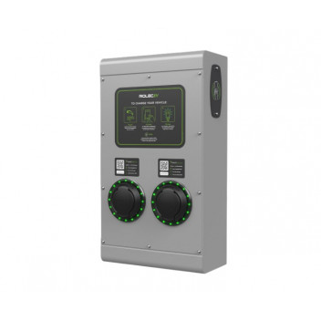 SecuriCharge Smart EV Charger - 2x up to 7.4kW Type 2 Sockets - Grey