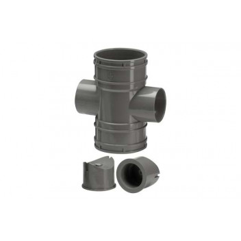 82/50mm 120.3.2 Grey Double Socket Bossed Pipe Connector