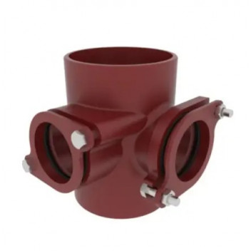 100mm EF092 Ensign 90deg Double Boss Pipe 50mm Compression