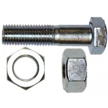 M16 x 60mm XOX Zinc Bolt & Nut - Grade 4.6 Mild Steel