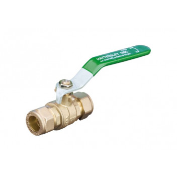 15mm 100C DZR Brass Ball Valve Compression Ended Green Lever PN25