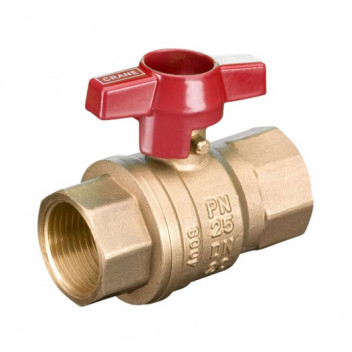 50mm D171ATH DZR Brass Ball Valve Red T-Handle PN25 FxF