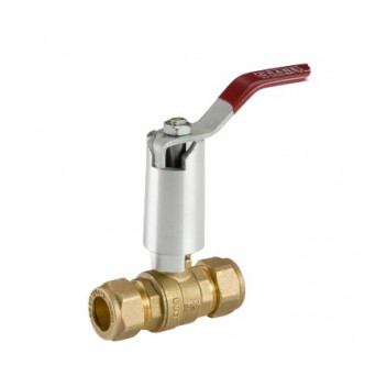 15mm D171ACEXS Compression DZR Brass Ball Valve Red Lever Extended PN16