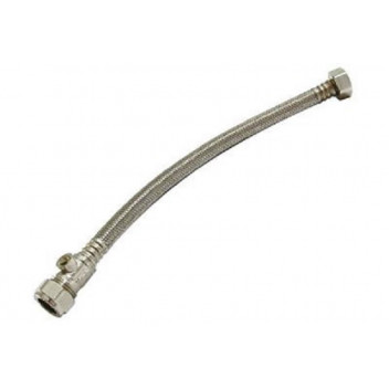 15x1/2\" Flexible Tap Connector c/w Iso Valve 300mm Long