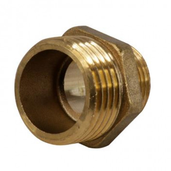 1/2x3/8\"  Brass Reducing Hexagonal Nipple