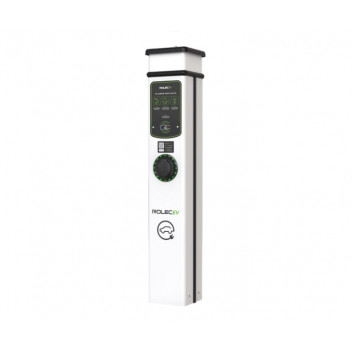 BasicCharge Smart EV Charging Pedestal - 1x up to 7.4kW Type 2 Socket - White