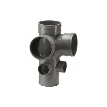 110mm 106.490.12 Grey 92deg Spigot Corner Branch 2 Boss Horns 2 Waste Sockets