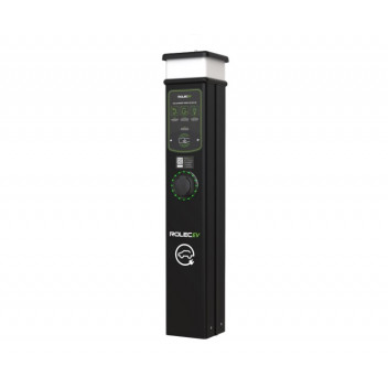 BasicCharge Smart EV Charging Pedestal - 1x up to 7.4kW Type 2 Socket - Black