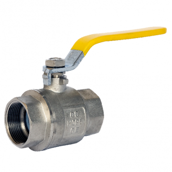 50mm ART45P Brass Ball Valve Yellow Lever BSPP Ends FxF PN32