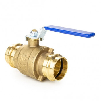 54mm ART55PRS DZR Brass Ball Valve Pressfit Ends Blue Lever