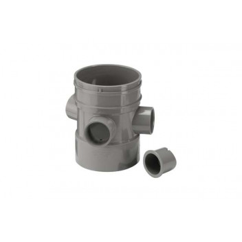 110/40mm 121.4.15 Grey Three Way Bossed Pipe Double Socket Connector