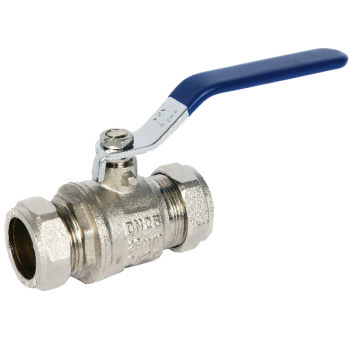 54mm ART89 Brass Ball Valve Blue Lever CxC Ends PN25