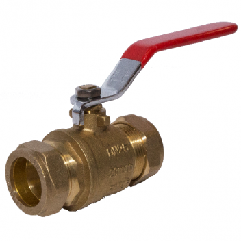 22mm ART59 DZR Brass Ball Valve Red Lever CxC PN25