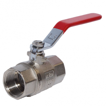 40mm ART40P Brass Ball Valve Red Lever BSPP Ends FxF