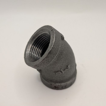 15mm OA155 Black Malleable Iron 45 Degree Elbow