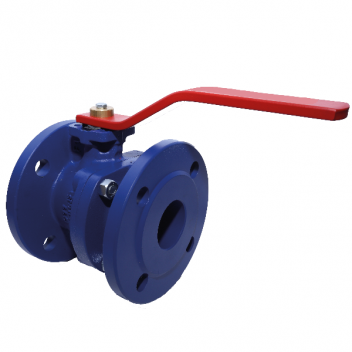 15mm ART279 Ductile Iron Ball Valve Red Handle PN16 Flanged Ends