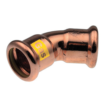 15mm Xpress Copper GAS 45 Degree Elbow SG21 - 39825 15mm Xpress Copper GAS 45 Degree Elbow SG21 - 39825